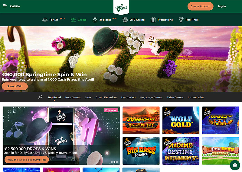 Sitio web del casino Mr. Green